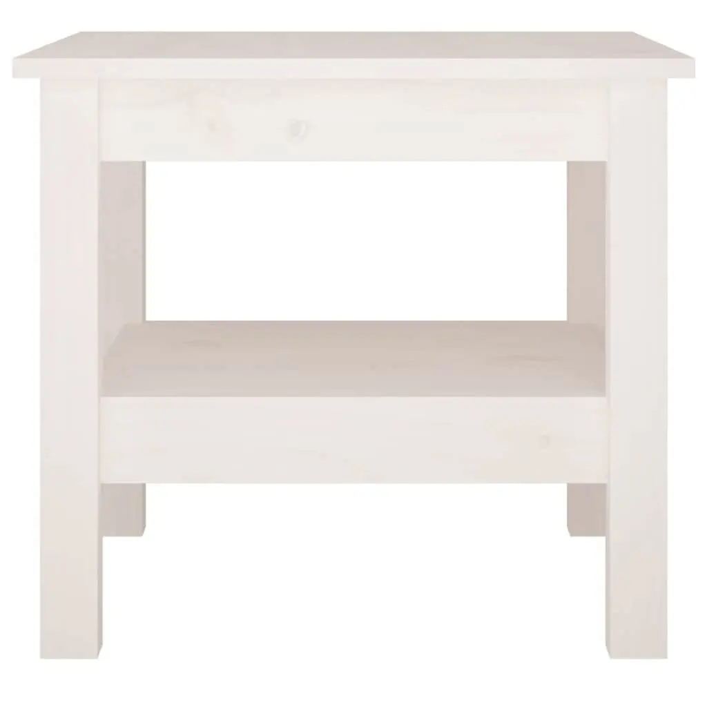 White Solid Pine Wood Coffee Table 45x45x40cm Living Room Accent Furniture