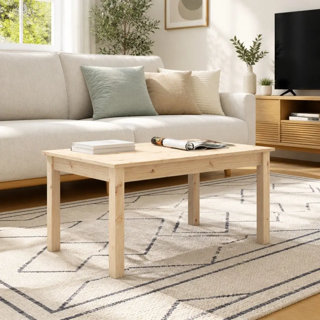 Coffee Table Brown 80x50x40 cm Solid Pine Wood Living Room Accent Furniture