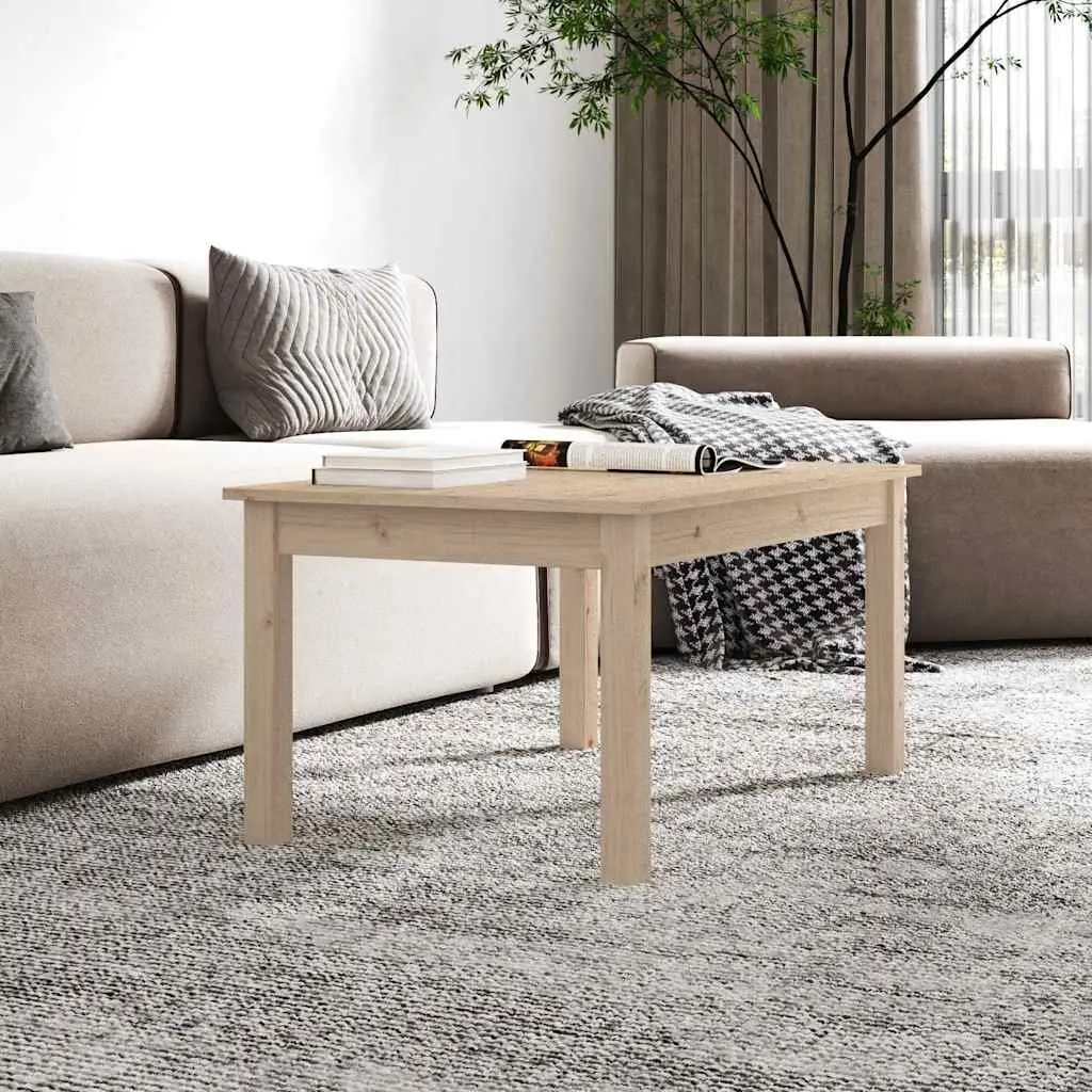 Coffee Table Brown 80x50x40 cm Solid Pine Wood Living Room Accent Furniture