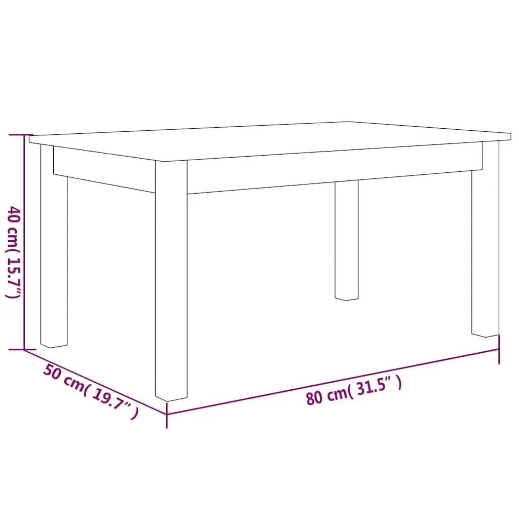 Coffee Table Brown 80x50x40 cm Solid Pine Wood Living Room Accent Furniture