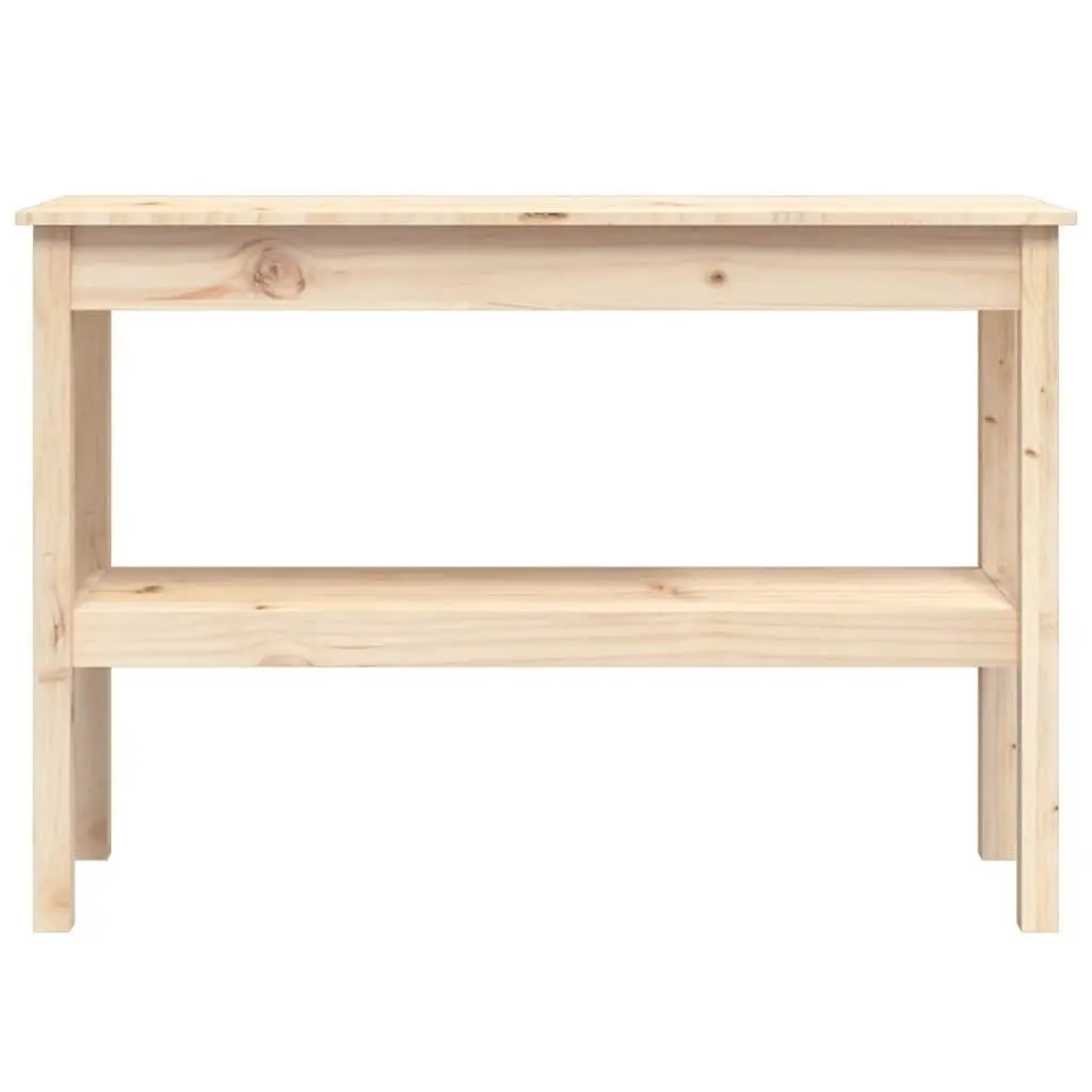 Solid Pine Wood Console Table with Storage Shelf
