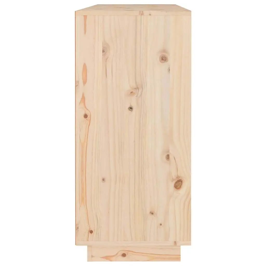 Brown Solid Pine Wood Sideboard Cabinet 110cm