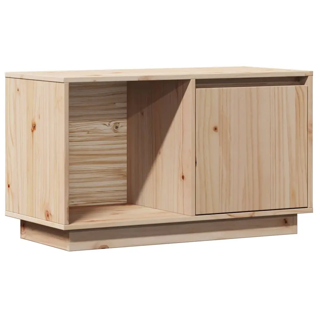 Solid Wood TV Cabinet 74x35x44 cm Brown Pine Storage Unit Living Room Furniture