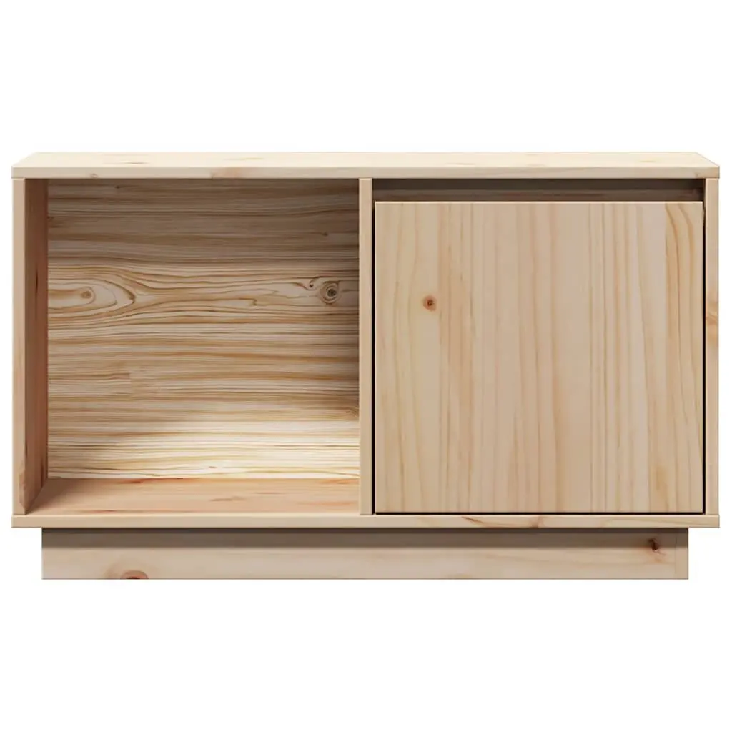 Solid Wood TV Cabinet 74x35x44 cm Brown Pine Storage Unit Living Room Furniture