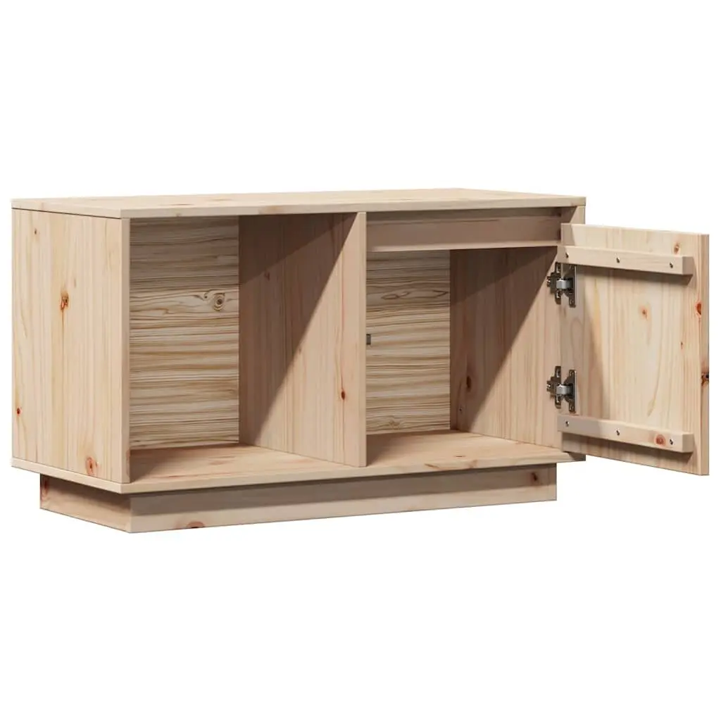 Solid Wood TV Cabinet 74x35x44 cm Brown Pine Storage Unit Living Room Furniture