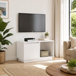 White Solid Pine TV Cabinet for Living Room 74x35x44 cm