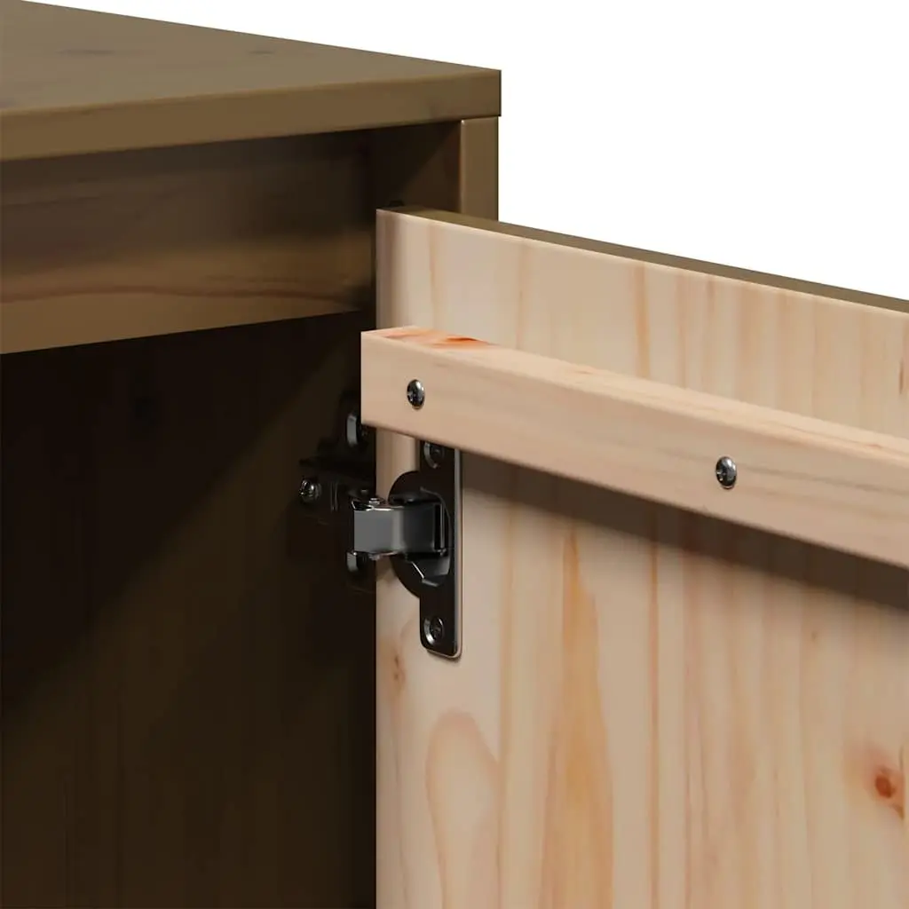 Solid Pine Wood TV Cabinet in Honey Brown