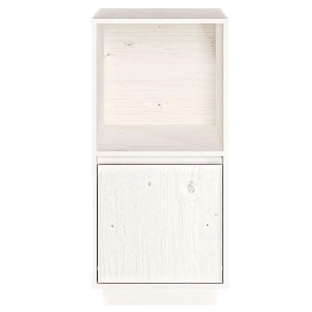 White Sideboard Cabinet Modern Style 38 x 35 x 80 cm Solid Pine Wood Storage Buffet