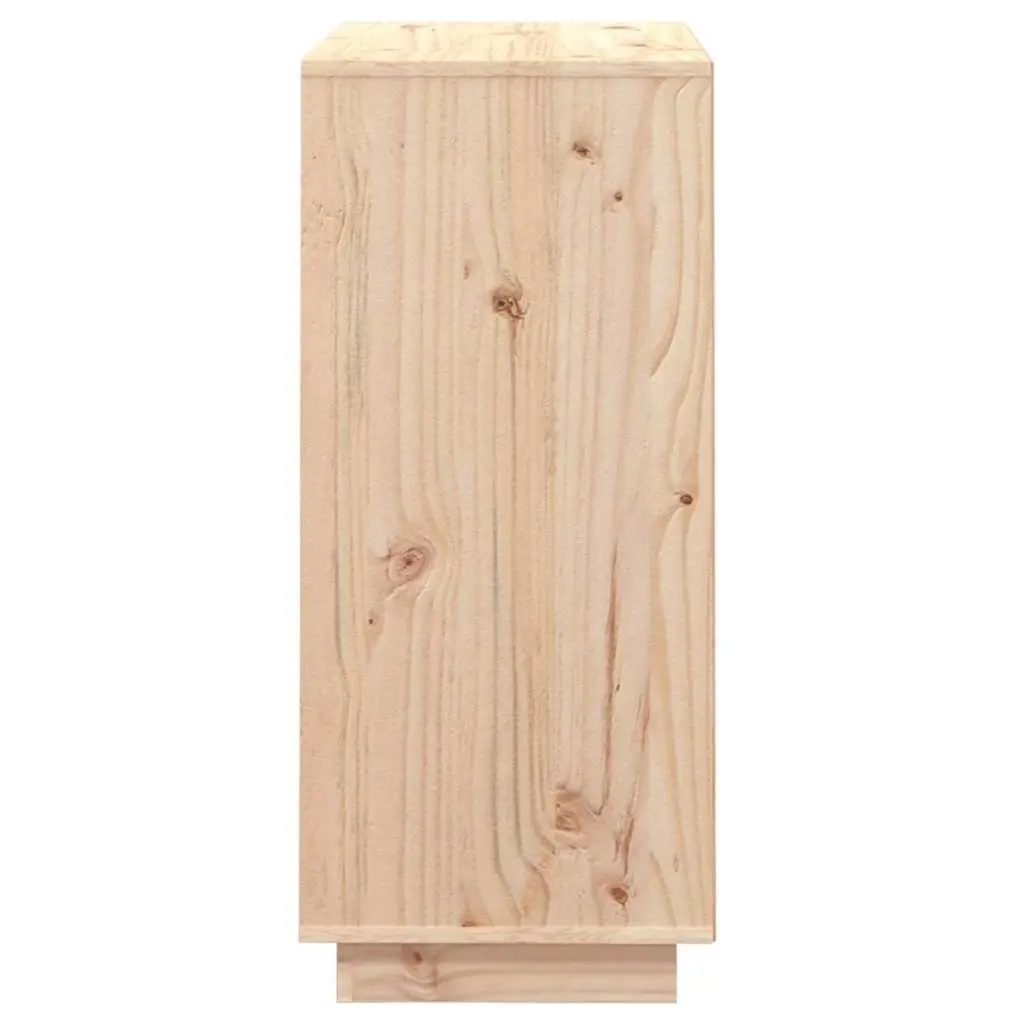 Solid Wood Pine Sideboard 74x35x80cm Storage Cabinet with 2 Doors Brown