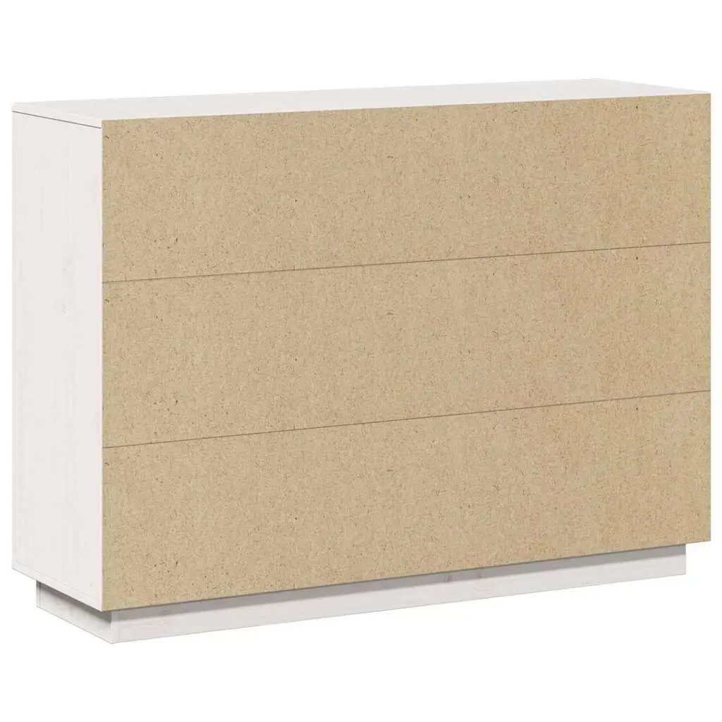 White Sideboard 110.5x35x80cm Pine Wood Cabinet