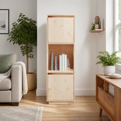 Inviting Solid Wood Pine Highboard Cabinet 38x35x117cm