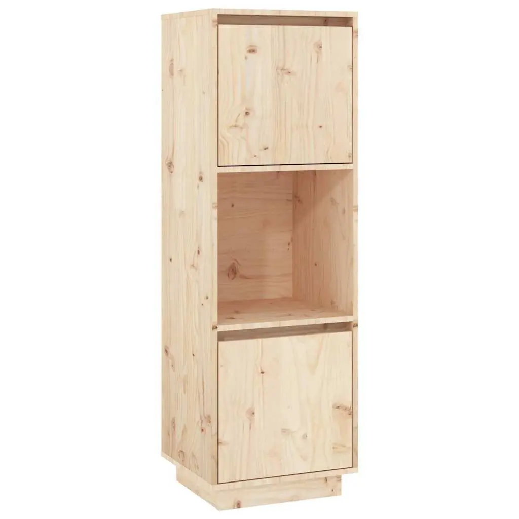 Highboard Solid Wood Pine Cabinet 38x35x117cm Brown Sideboard Storage Furniture