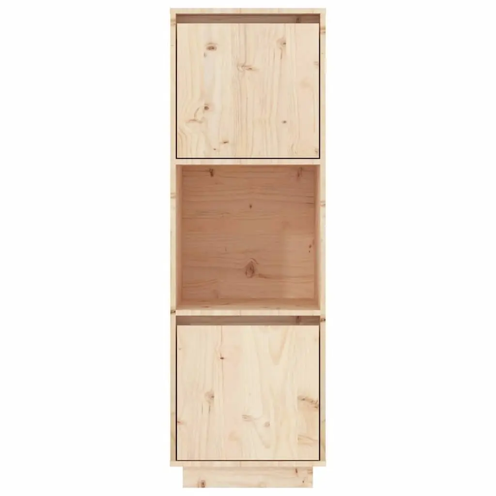 Highboard Solid Wood Pine Cabinet 38x35x117cm Brown Sideboard Storage Furniture