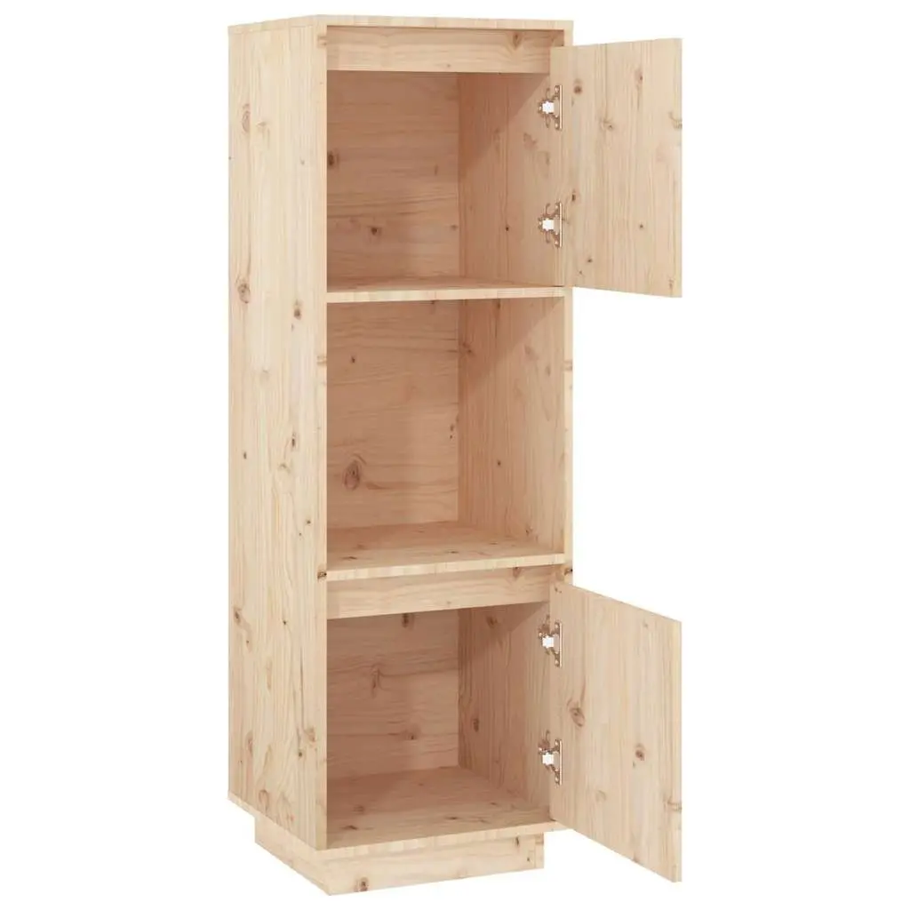 Highboard Solid Wood Pine Cabinet 38x35x117cm Brown Sideboard Storage Furniture