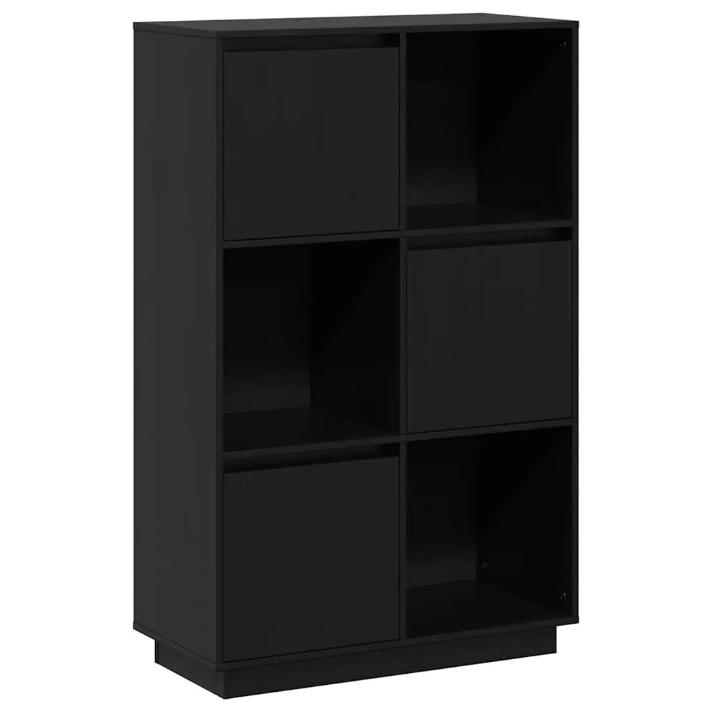 Black Solid Pine Highboard Storage Cabinet