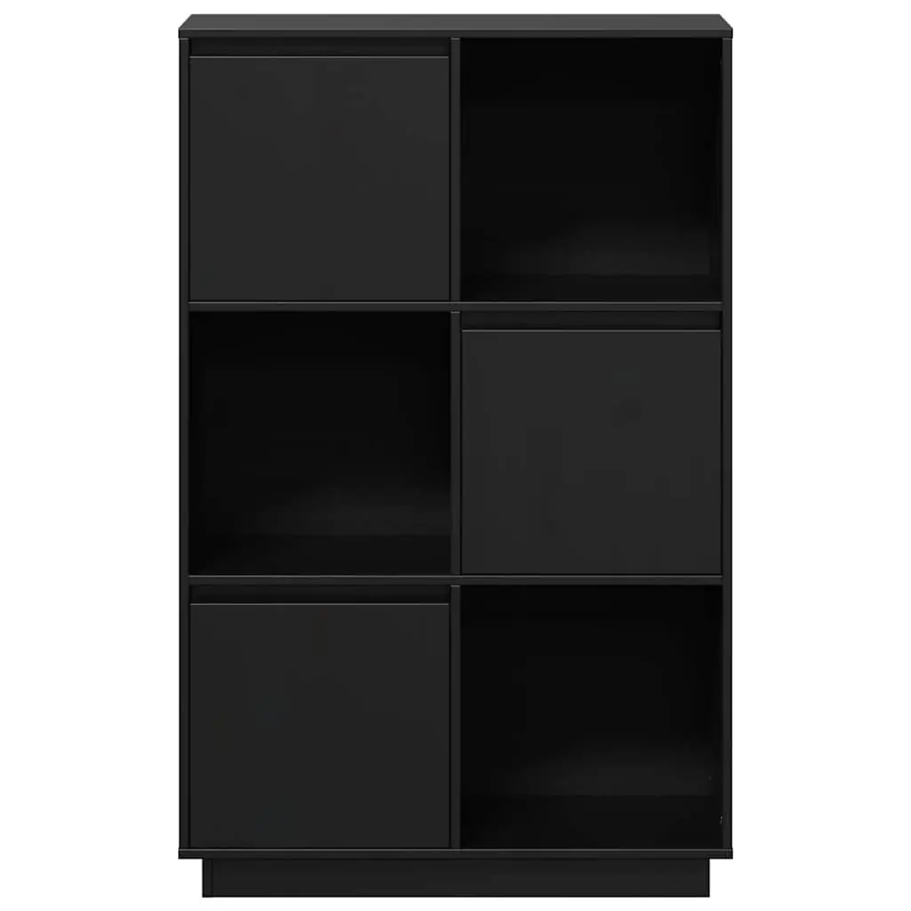 Black Solid Pine Highboard Storage Cabinet