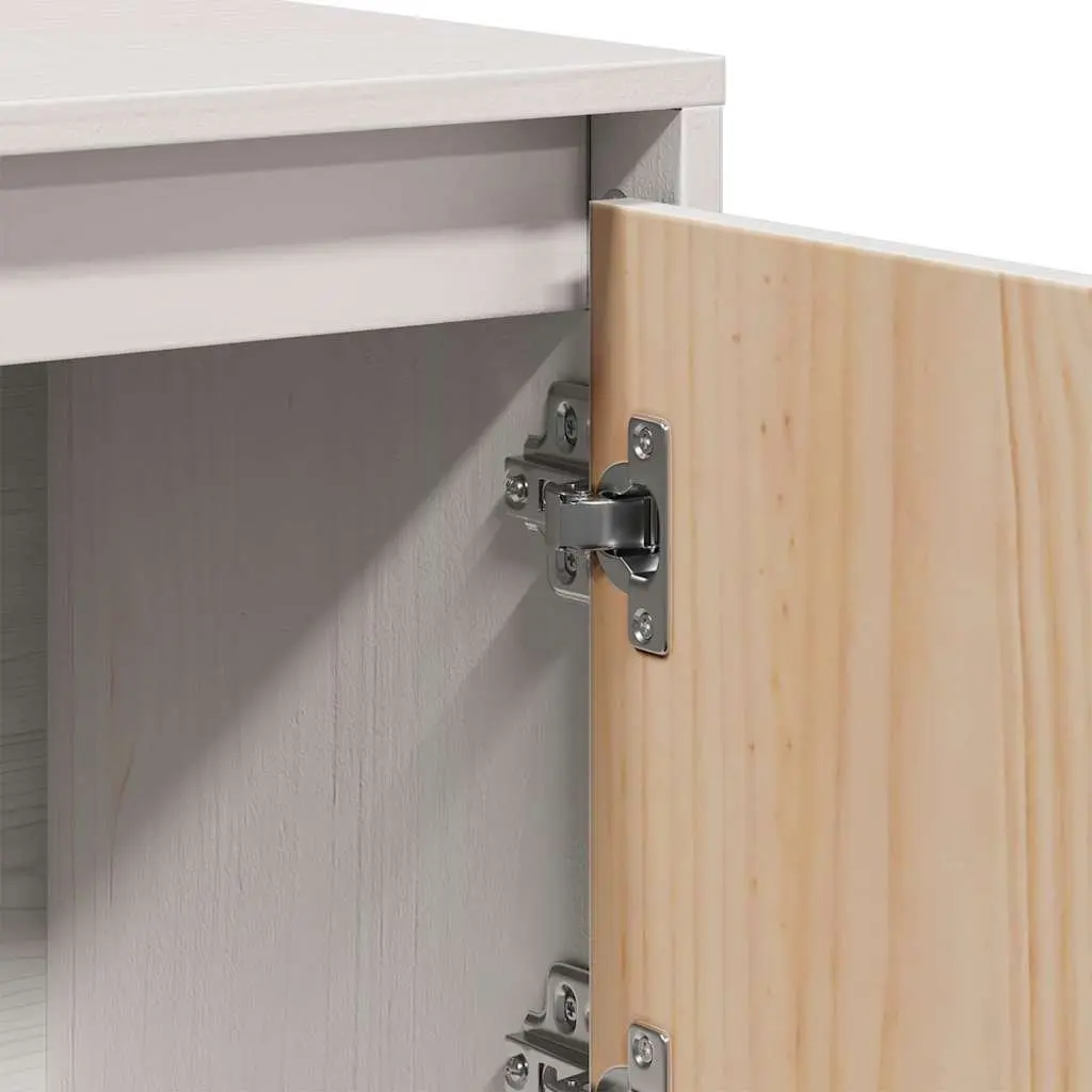 Highboard Cabinet White 5-Door Storage Sideboard Buffet Solid Pine Wood