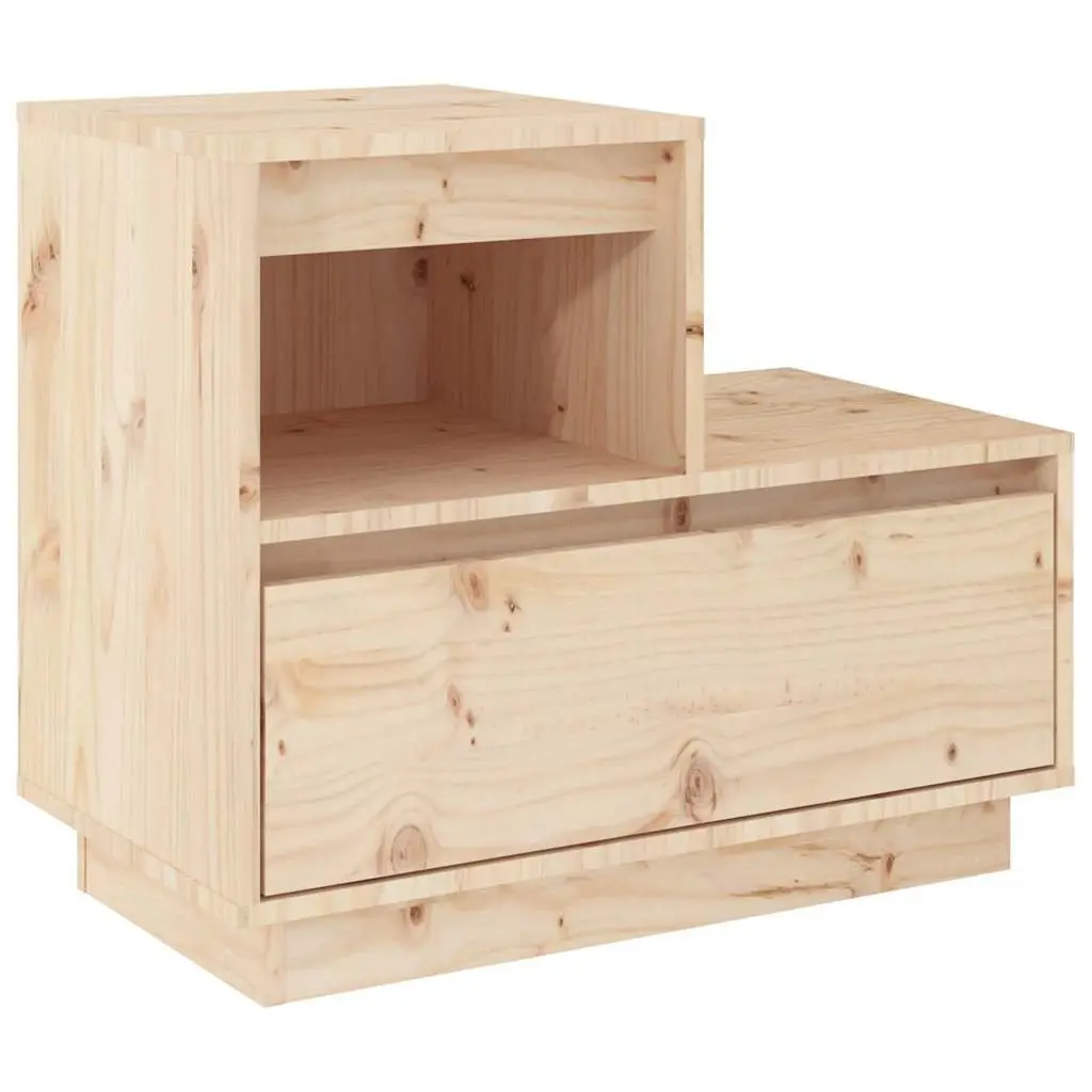 Bedside Cabinet 60x34x51cm Solid Wood Pine Drawer Compartment Storage Bedside