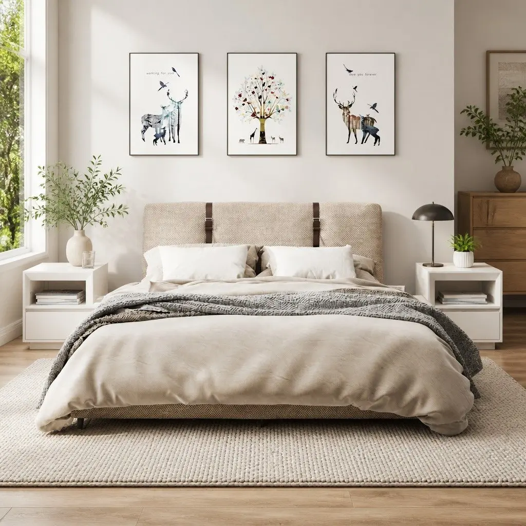White Bedside Cabinets 2 pcs 60x34x51 cm