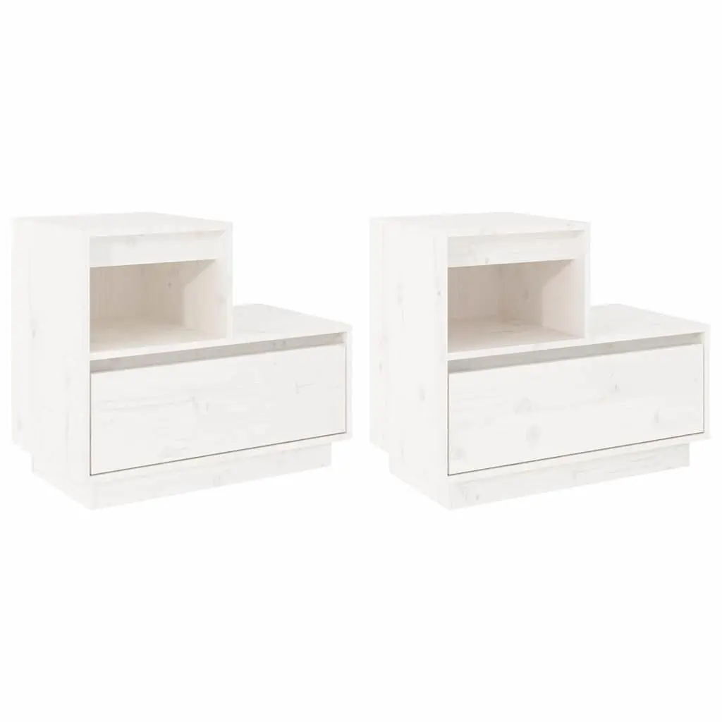 White Bedside Cabinets 2 pcs 60x34x51 cm