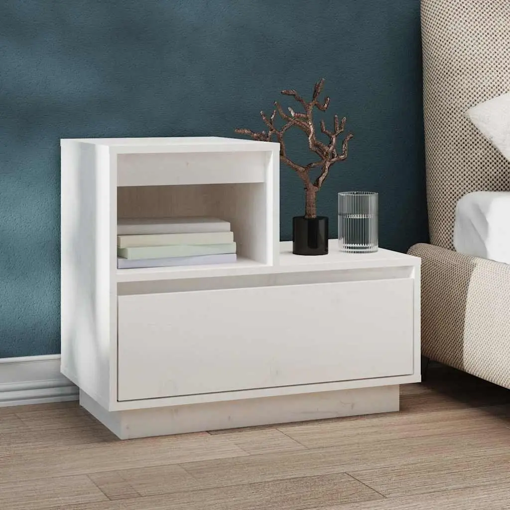 White Bedside Cabinets 2 pcs 60x34x51 cm