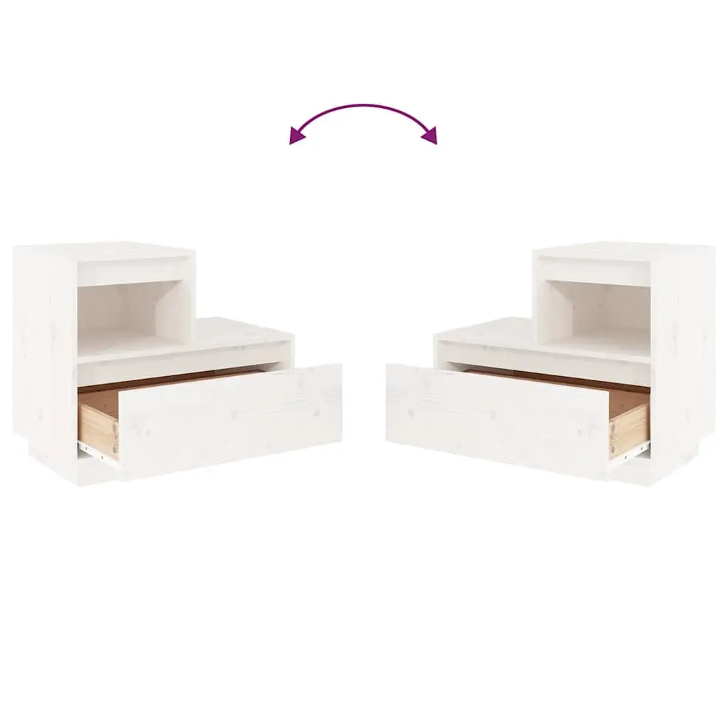 White Bedside Cabinets 2 pcs 60x34x51 cm