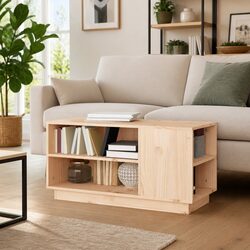 Brown Wooden TV Cabinet with Shelves 80x35x40.5 cm
