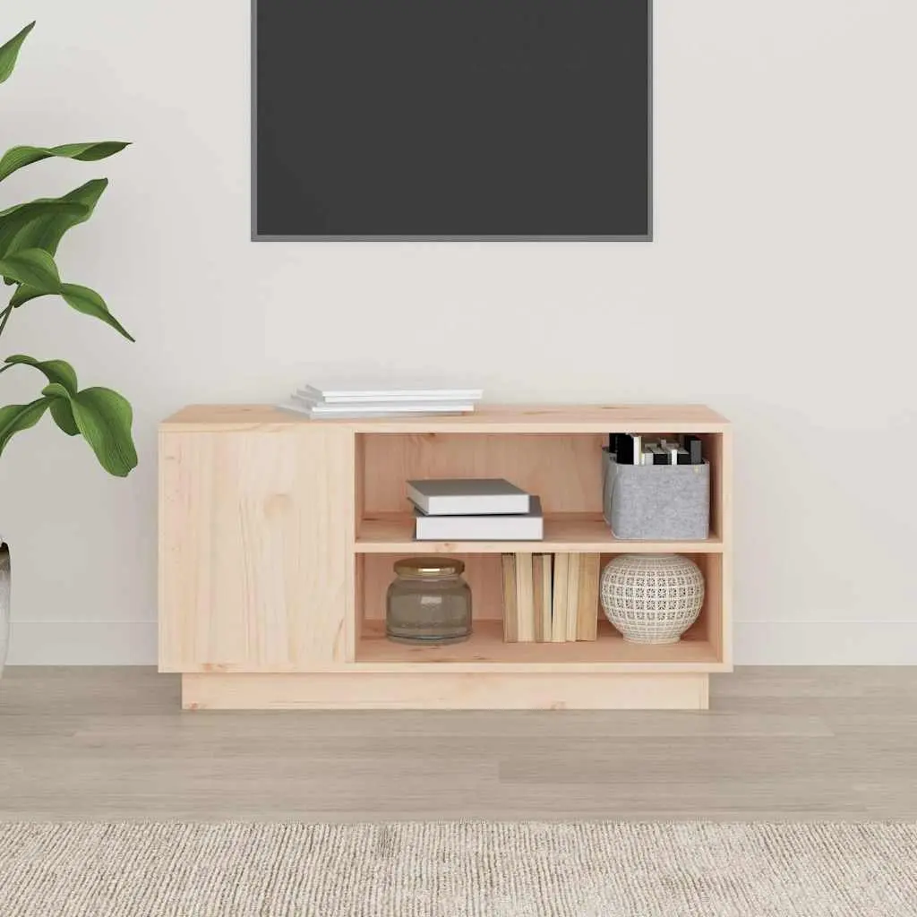 Brown Wooden TV Cabinet with Shelves 80x35x40.5 cm