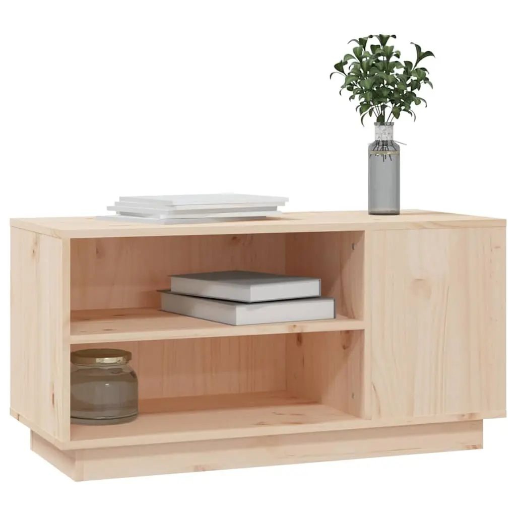 Brown Wooden TV Cabinet with Shelves 80x35x40.5 cm