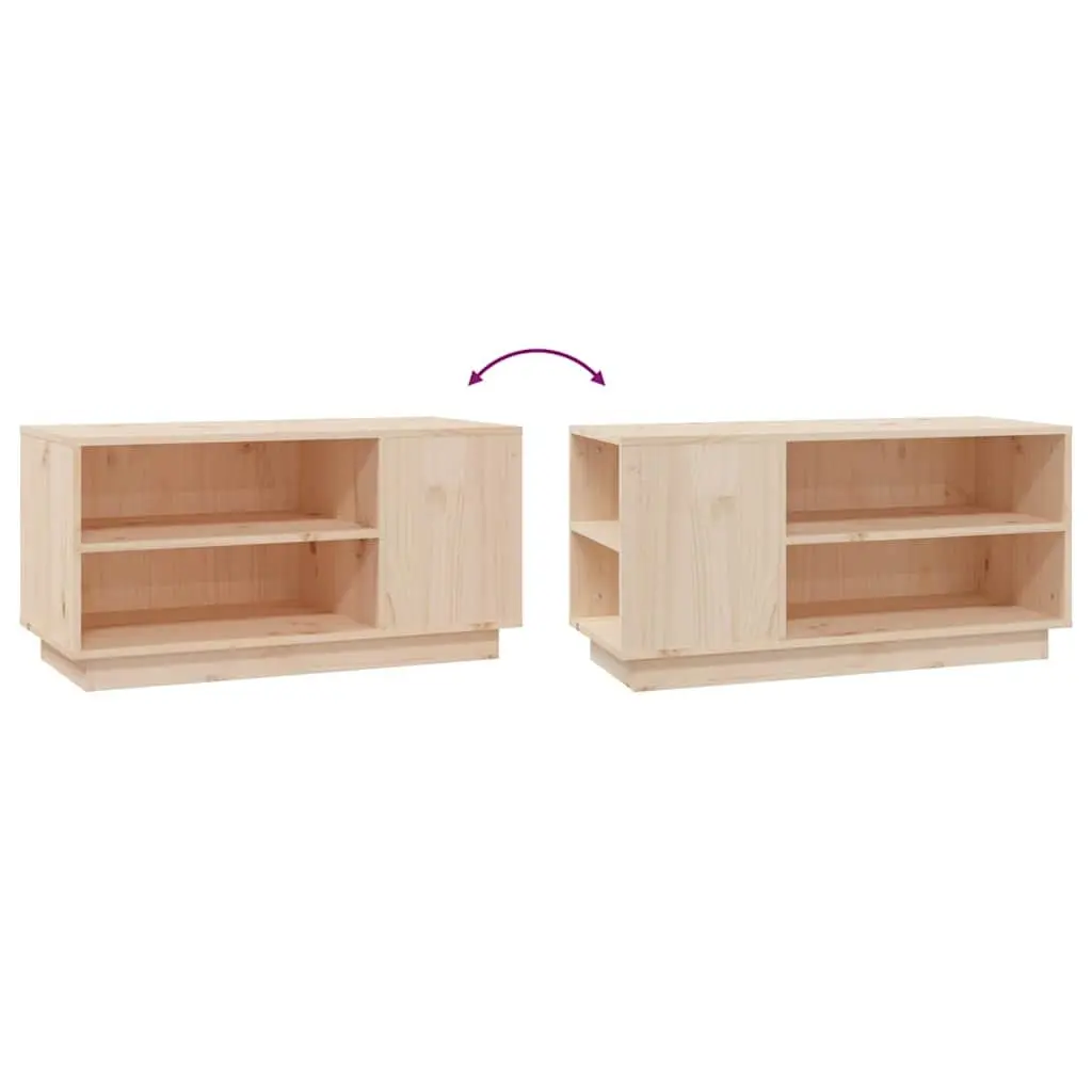 Brown Wooden TV Cabinet with Shelves 80x35x40.5 cm