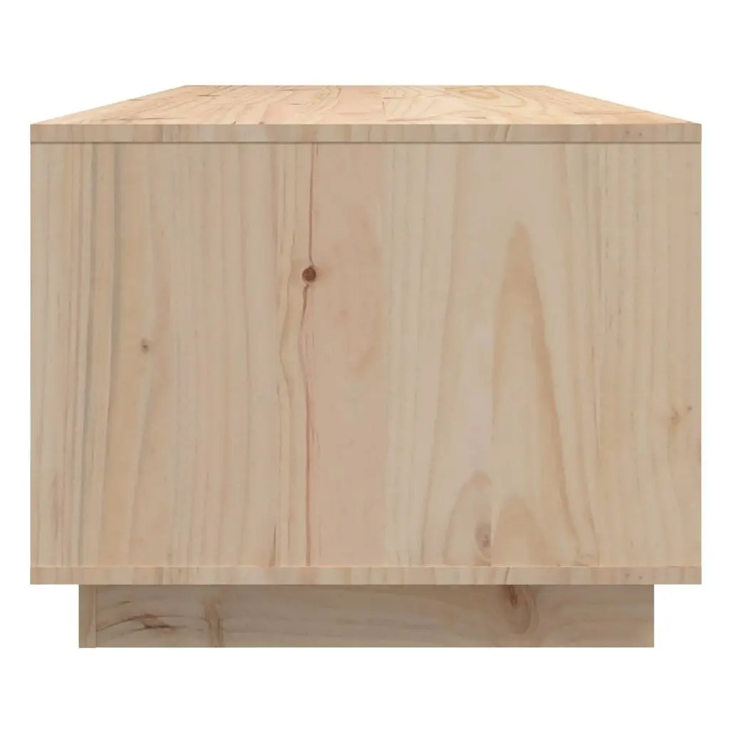 Coffee Table 110x50x40cm Solid Pine Wood Storage Compartments Doors Brown