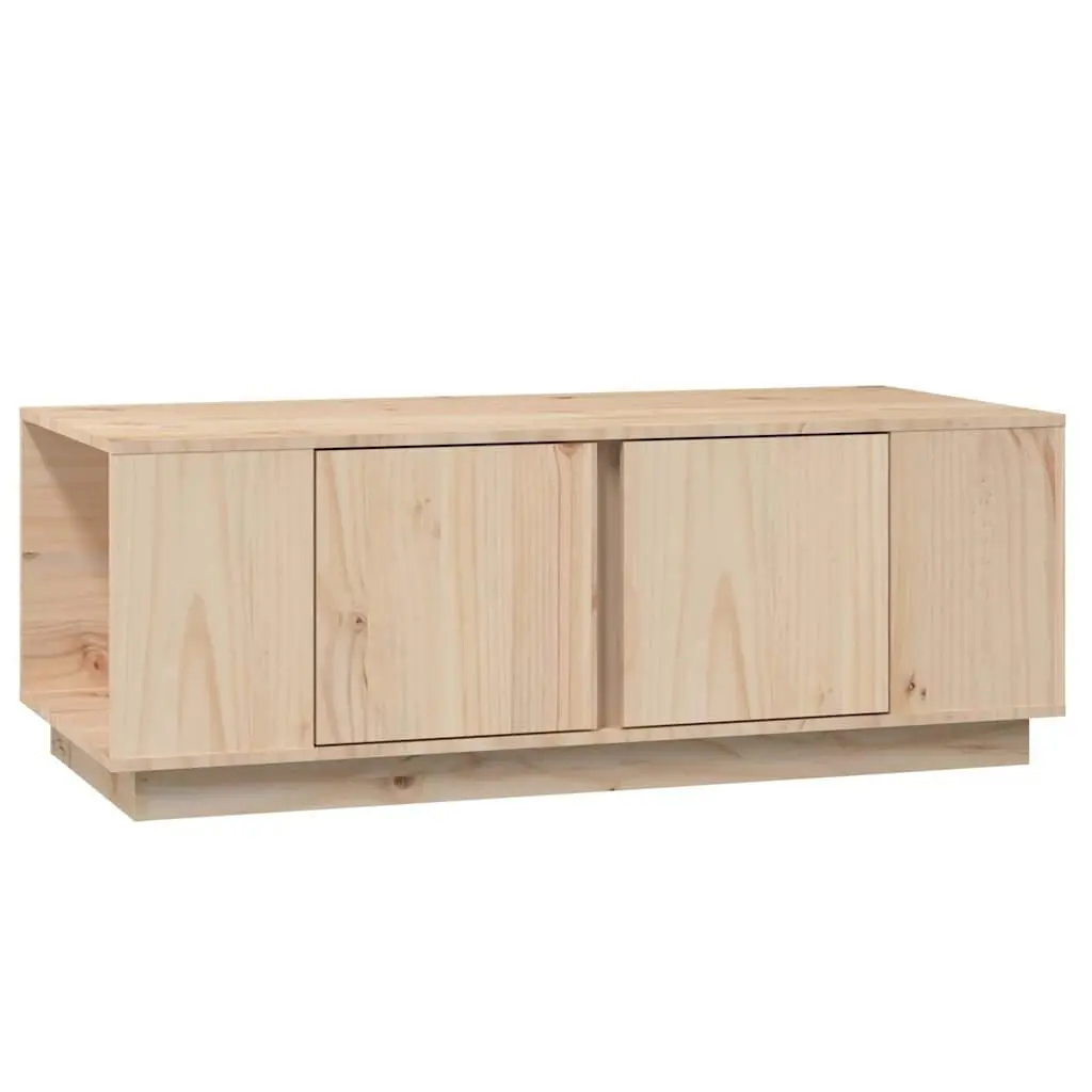 Solid Pine Wood Coffee Table with Storage Compartments