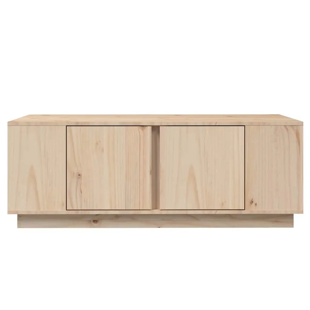 Solid Pine Wood Coffee Table with Storage Compartments