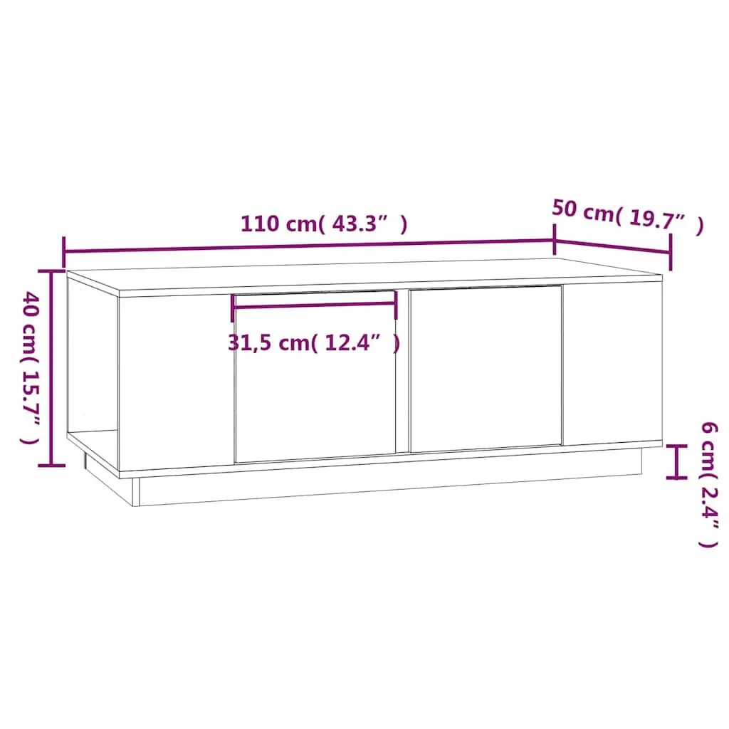 Solid Pine Wood Coffee Table with Storage Compartments