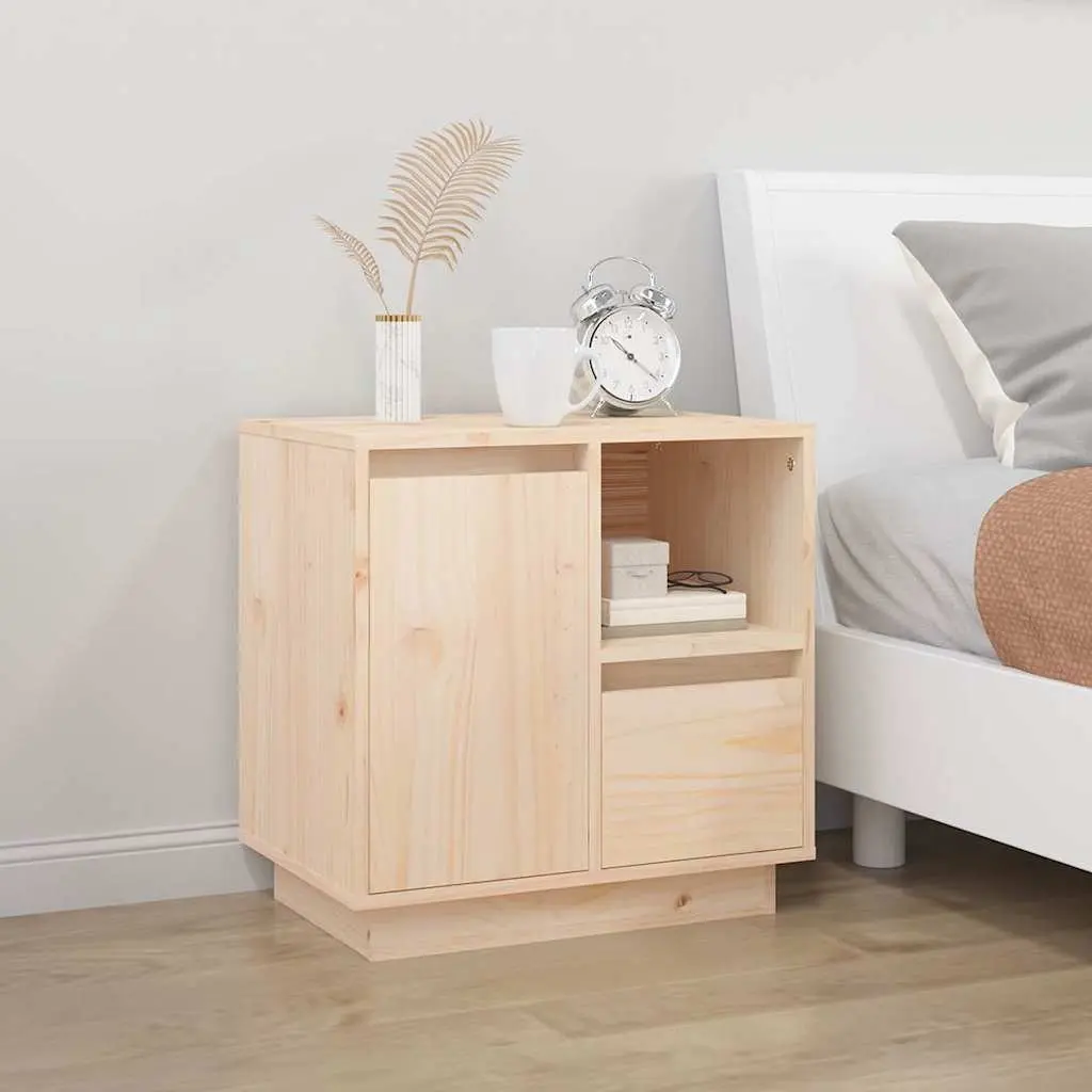 Bedside Cabinets 2 pcs Solid Wood Storage Nightstand Side Table Brown