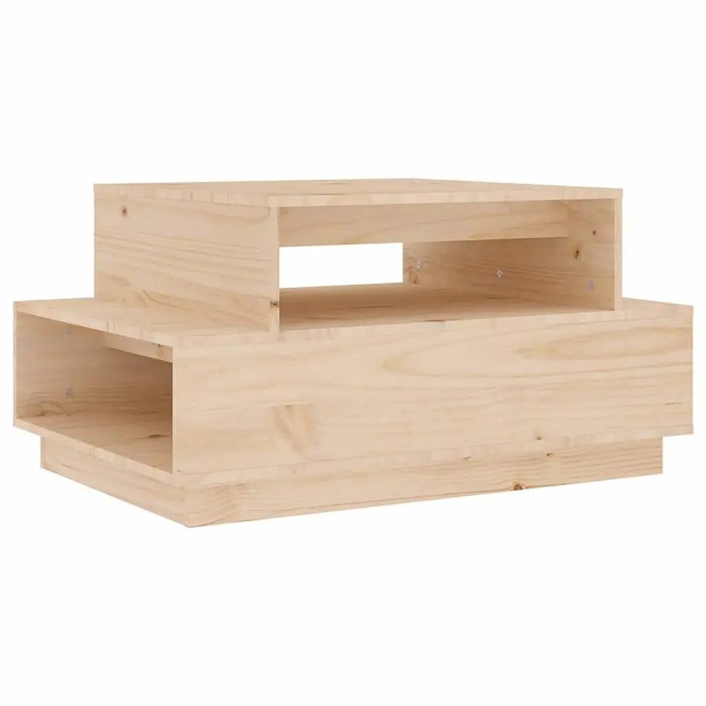 Solid Pine Wood Coffee Table 80x55x40.5 cm in Brown