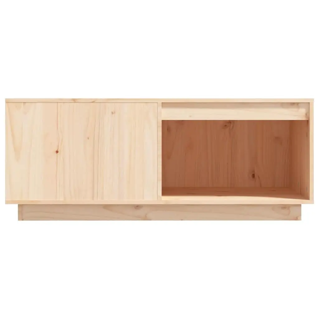 Brown Solid Pine Wood Coffee Table with Storage 100x101x40.5cm