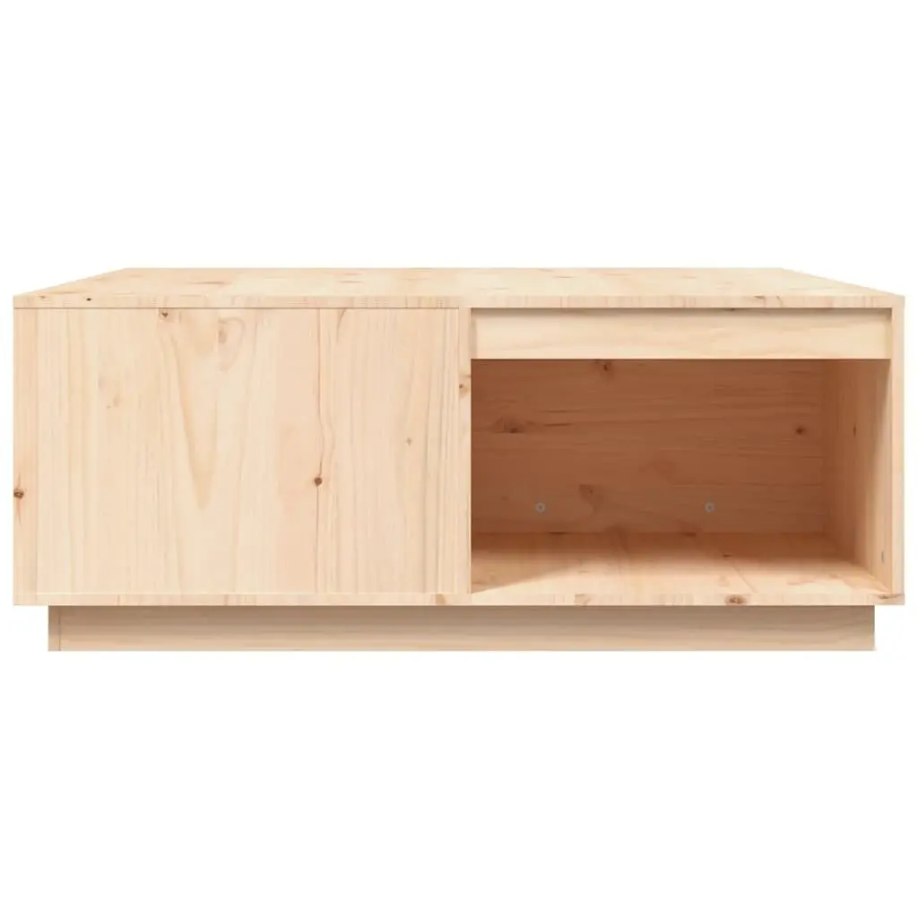 Brown Solid Pine Wood Coffee Table with Storage 100x101x40.5cm