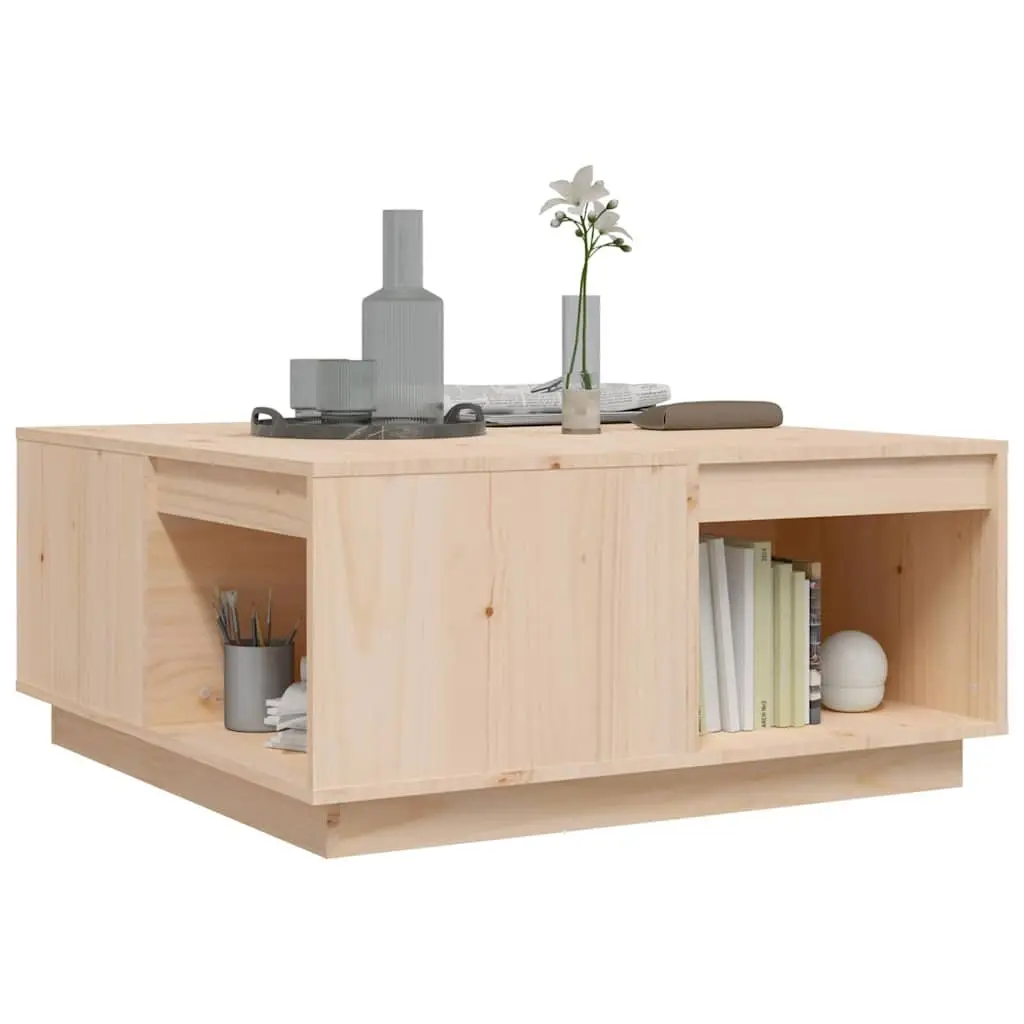 Brown Pine Wood Coffee Table for Living Rooms