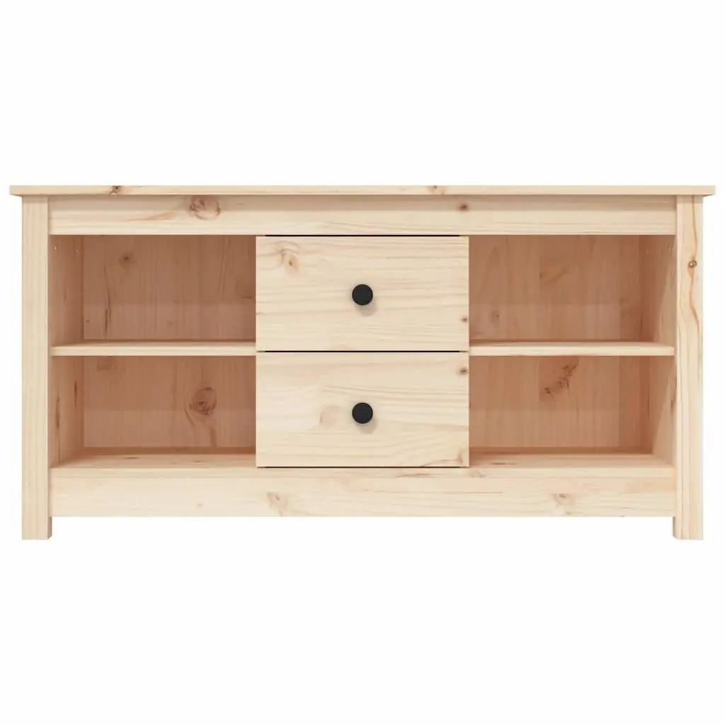 TV Cabinet 103x36.5x52 cm Solid Pine Wood Brown Furniture Storage Unit Drawers