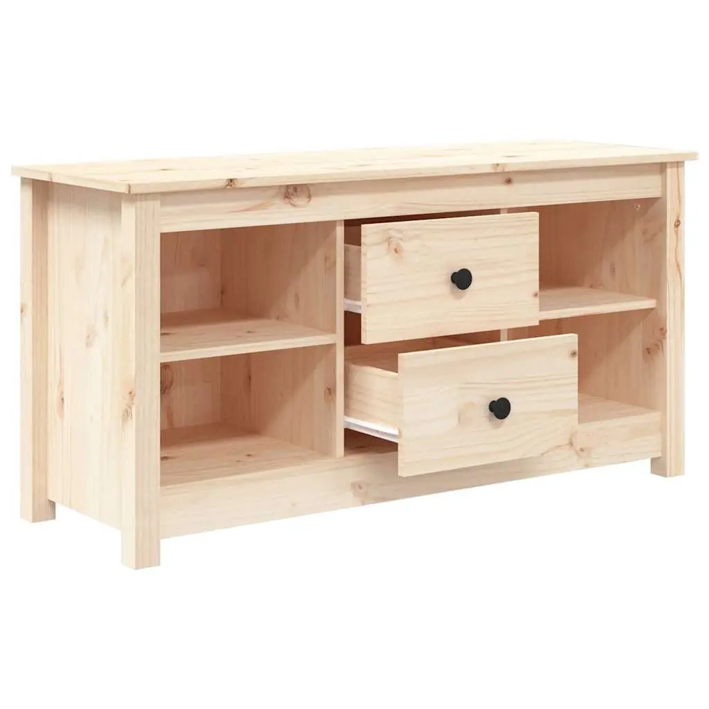 TV Cabinet 103x36.5x52 cm Solid Pine Wood Brown Furniture Storage Unit Drawers