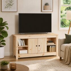 Wooden TV Cabinet 103x36.5x52 cm with Open Shelves