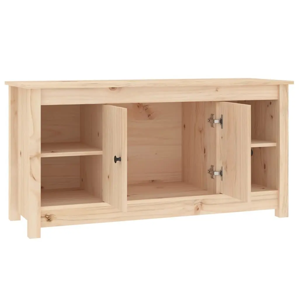 Wooden TV Cabinet Brown 103x36.5x52 cm Storage Unit with Doors Open Shelves Solid Pine