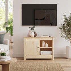 Rustic Solid Pine TV Cabinet 70x36.5x52 cm