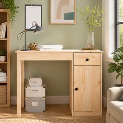 Elegant Solid Wood Pine Desk for Home and Office