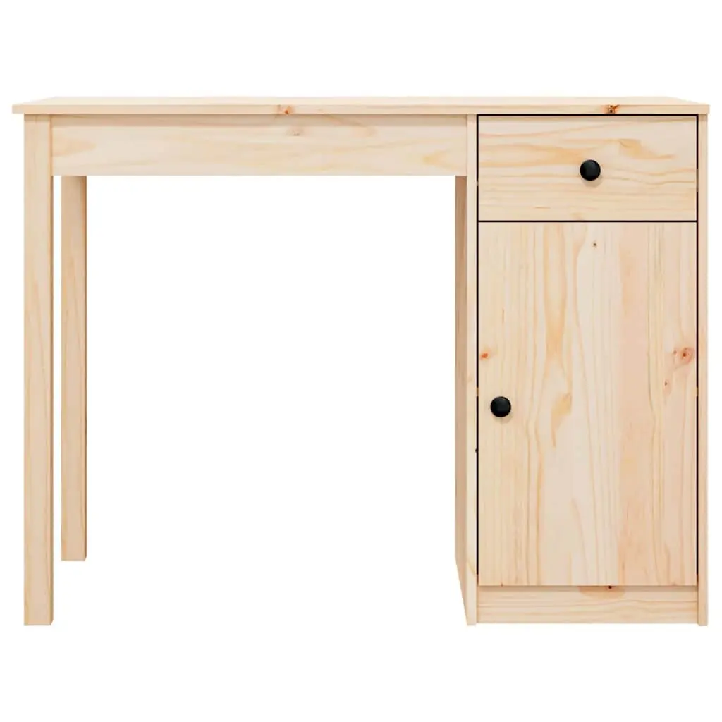 Solid Wood Pine Desk Brown 100x50x75cm Office Study Writing Table