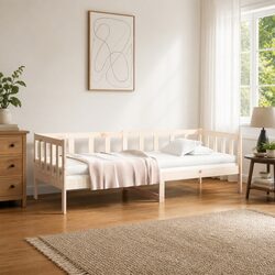 Cozy Pine Wood Day Bed 90x190 cm for Guests