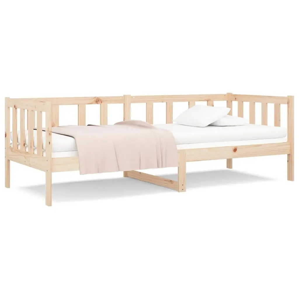 Day Bed Wooden Frame Rustic 90x190 cm Solid Pine Wood