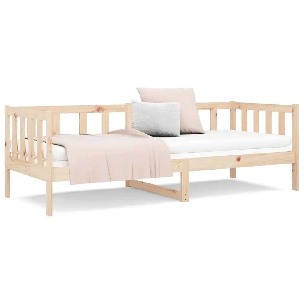 Day Bed Wooden Frame Rustic 90x190 cm Solid Pine Wood
