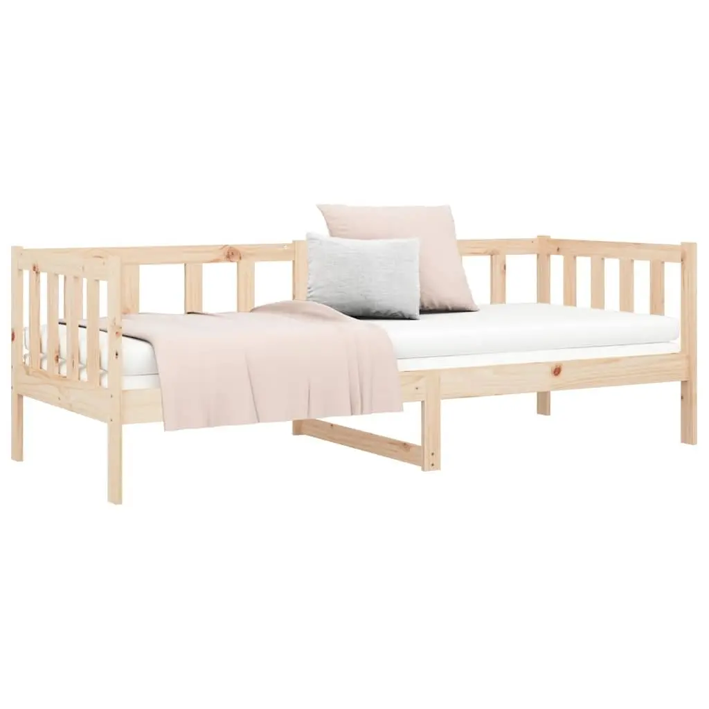 Day Bed Wooden Frame Rustic 90x190 cm Solid Pine Wood